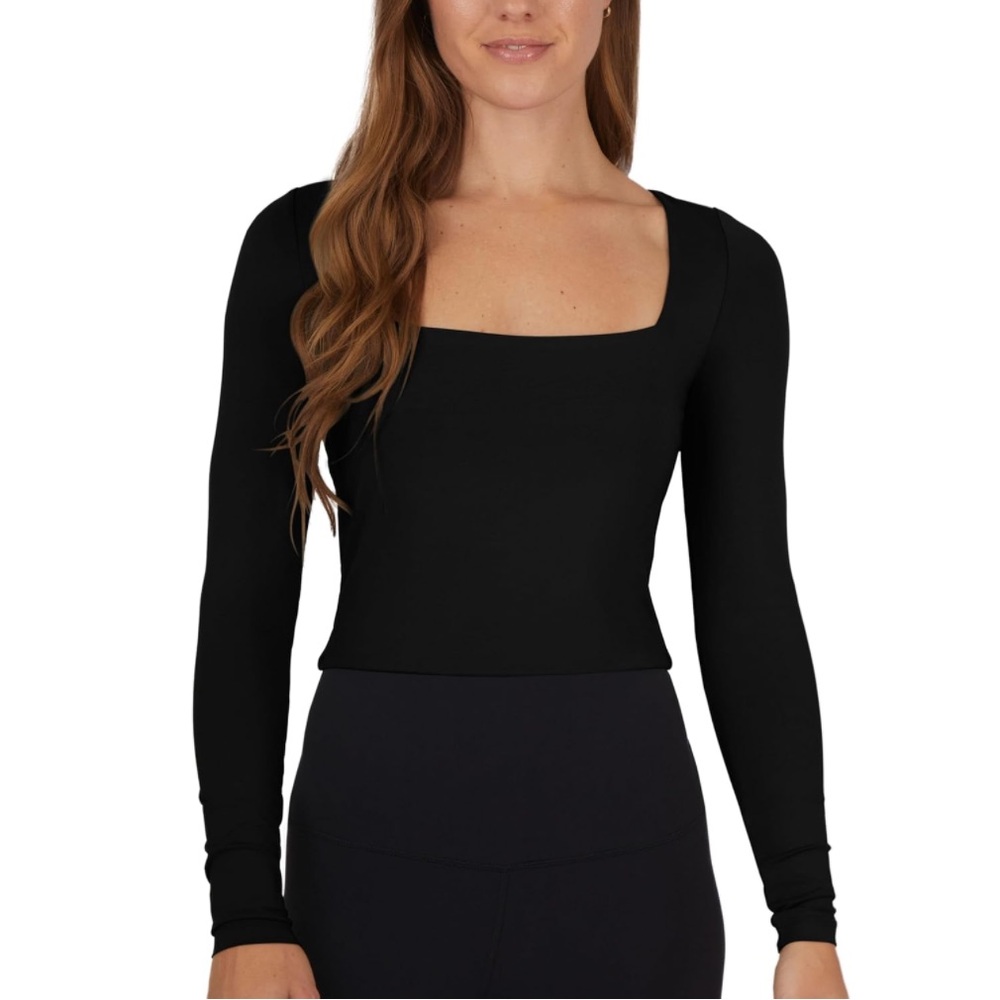 NWT Ribbed Cropped Longsleeve Squareneck - Sz M